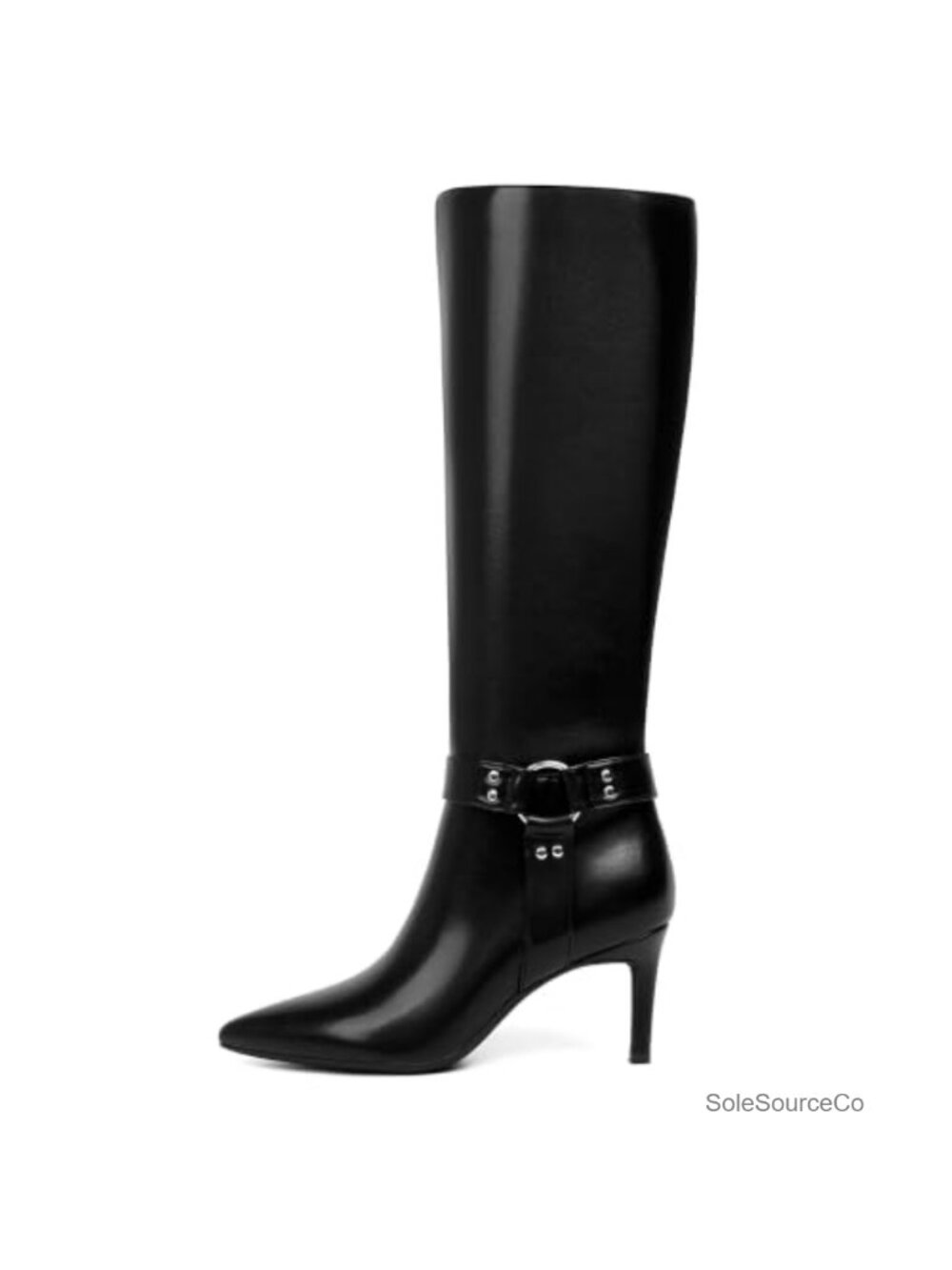 Knee High Boots Pointed Toe Stiletto Heel Tall Faux Leather Women's